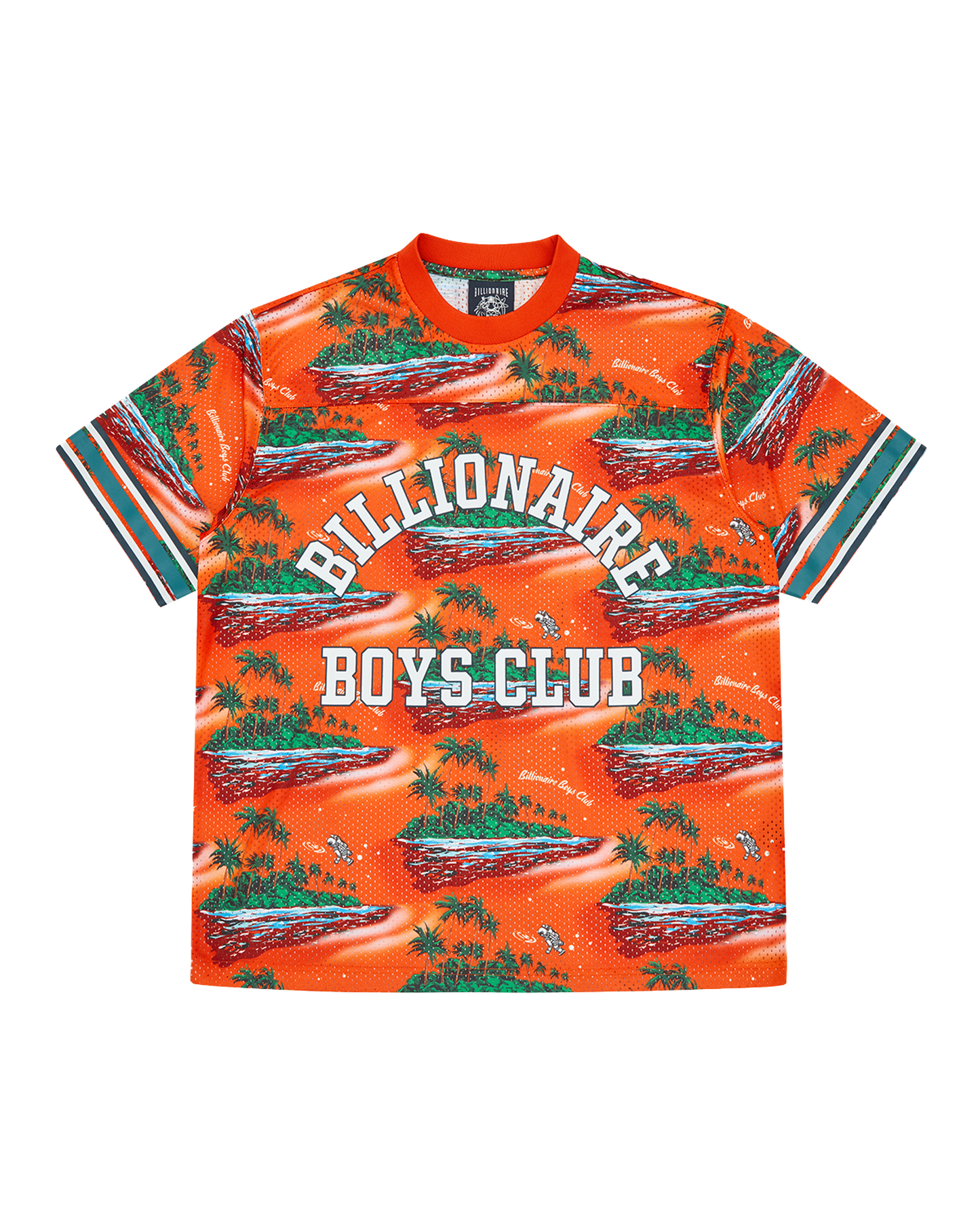 Tropical Island Print Football Top