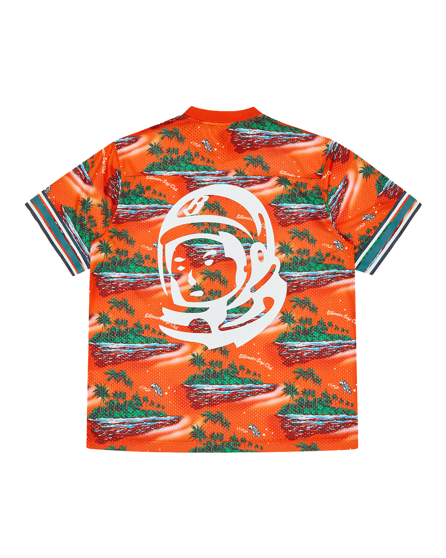 Tropical Island Print Football Top