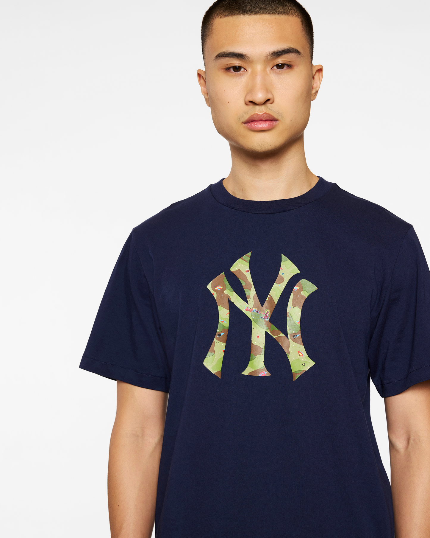 NY Yankees Space Camo Logo Tee