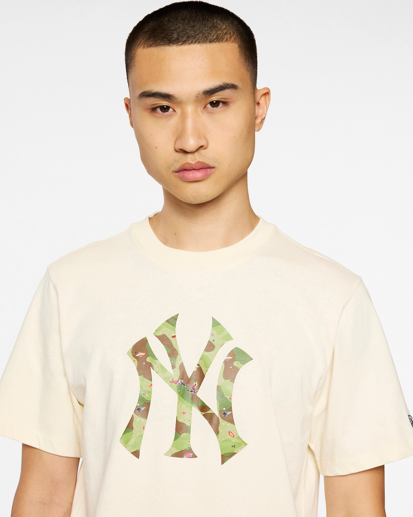 NY Yankees Space Camo Logo Tee