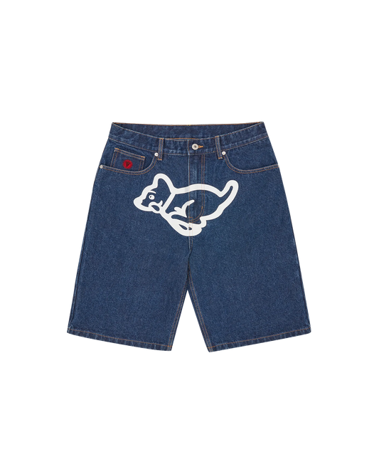 Running Puppy Denim Shorts