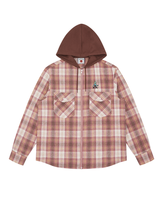 Hooded Flannel Zip Through