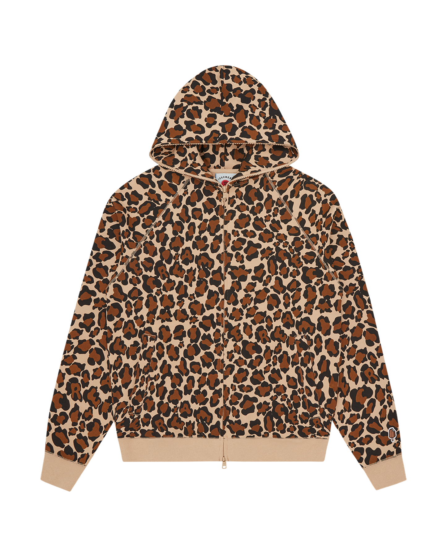 Leopard Print Zip Through Hood