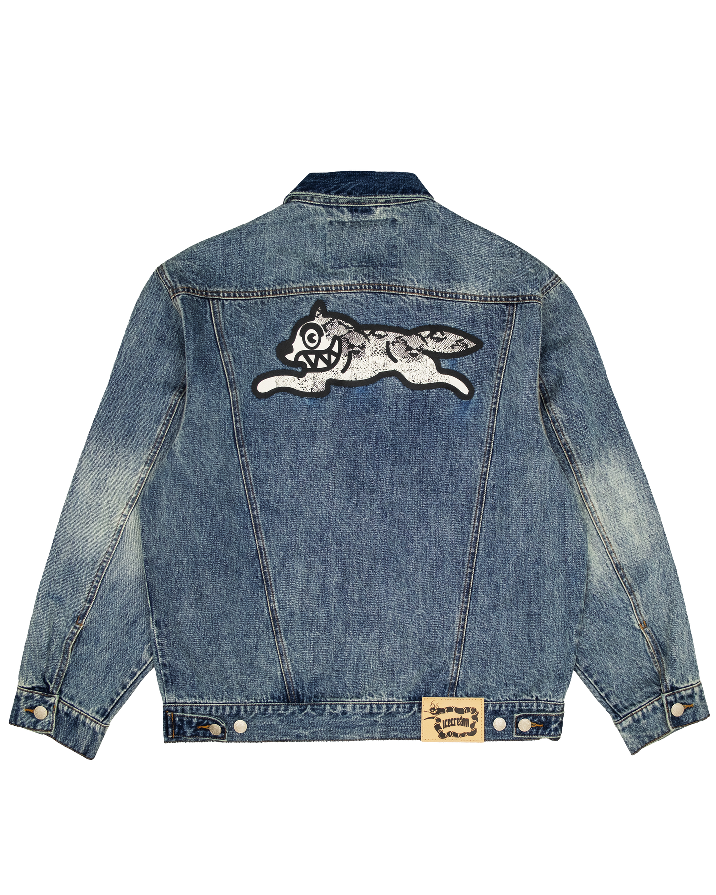 Snake Pattern Running Dog Denim Jacket