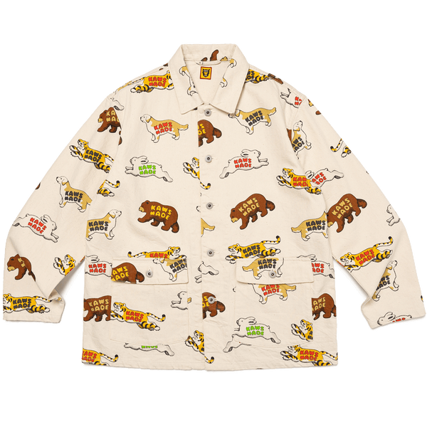 KAWS MADE ANIMAL PATTERNED COVERALL JACKET