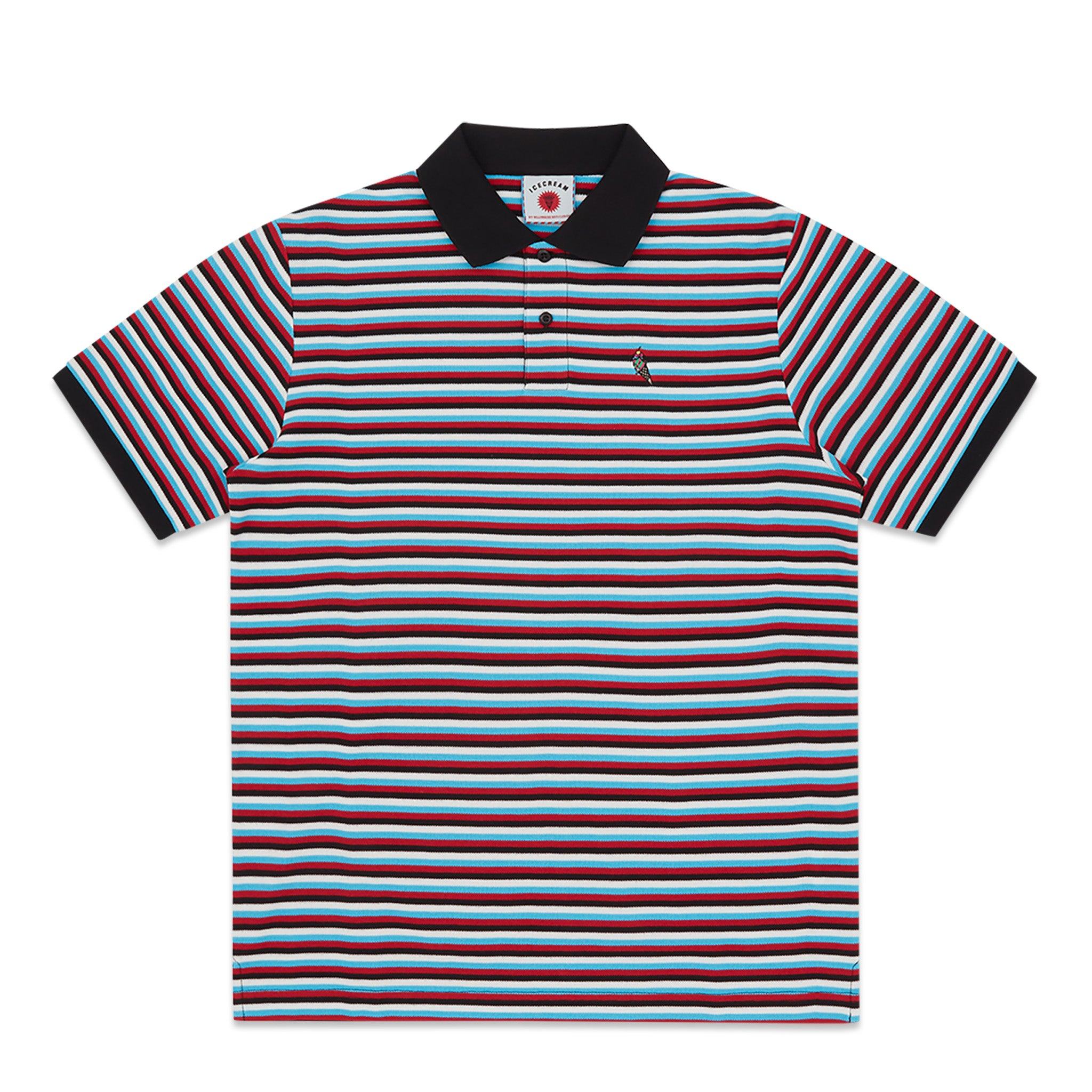 Billionaire Boys Club Europe Striped Polo Shirt Red Stripe / S