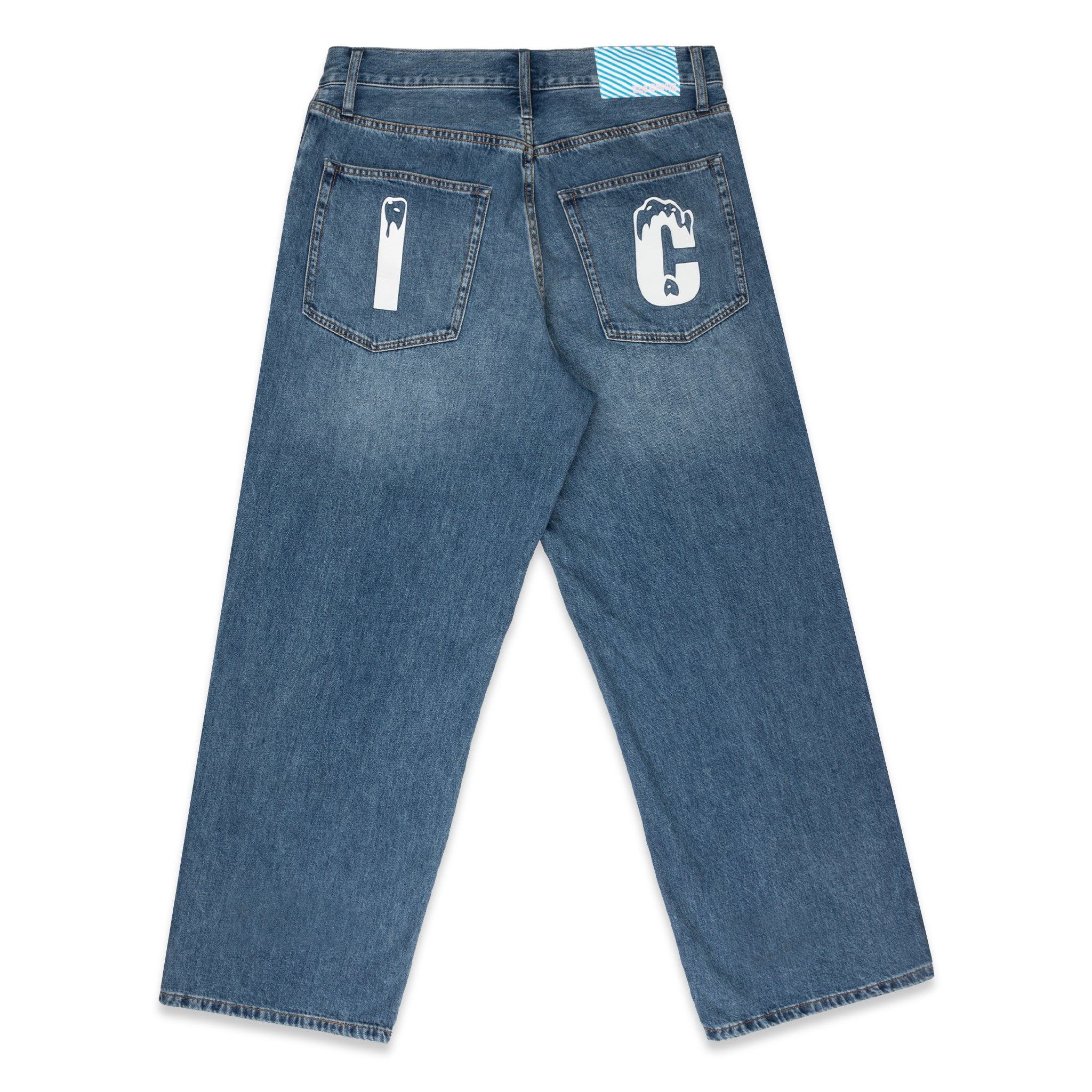 IC CORDUROY RUNNING DOG WIDE LEG DENIM